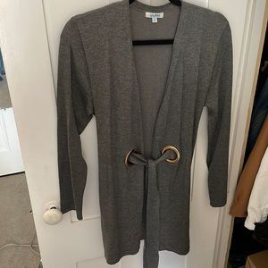 Gray duster with belt